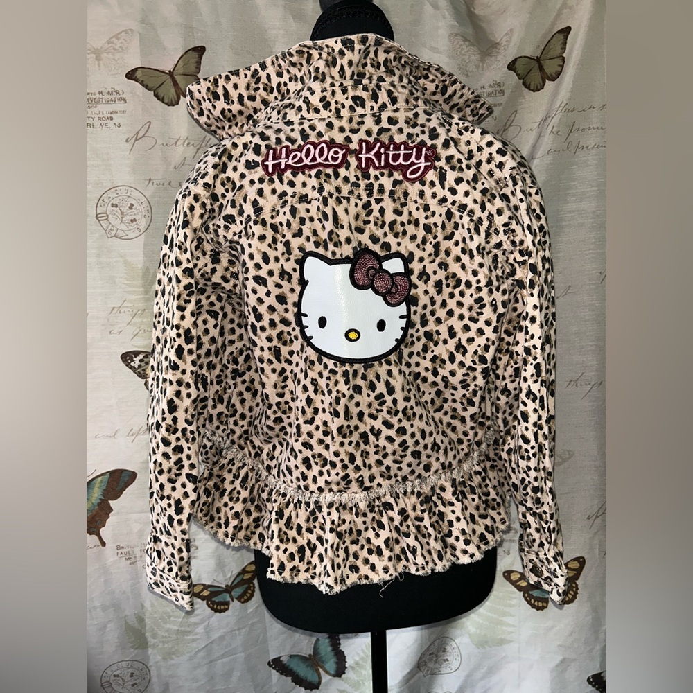 Hello Kitty Leopard Print‎ Jean Jacket